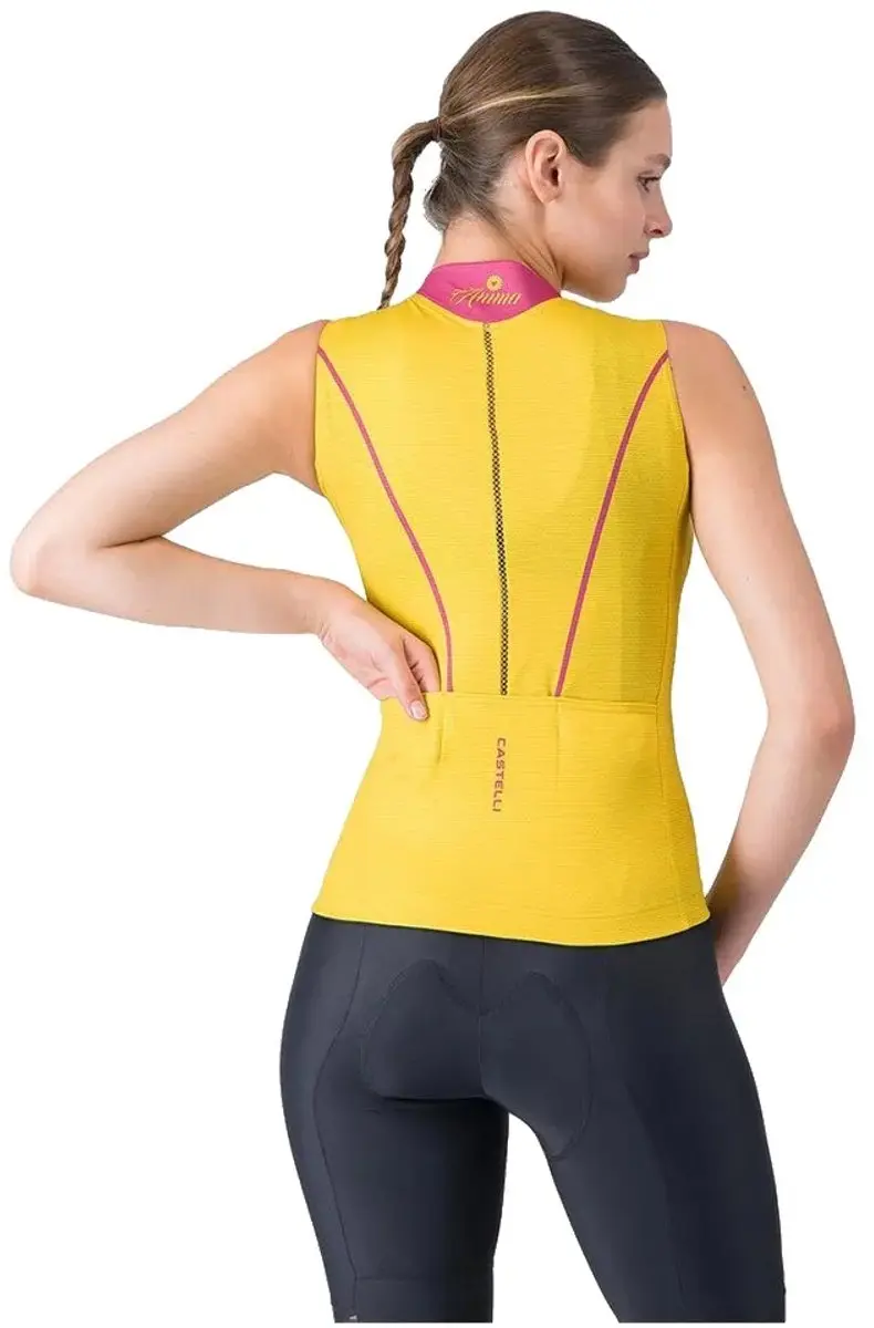 Castelli Anima Flow Mouwloos Fietstrui - Geel - afbeelding 2 van 4
