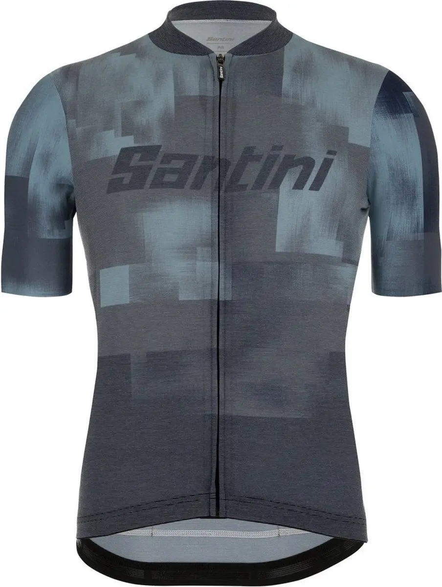 Santini Fietsshirt Korte Mouwen Heren Blauw Grijs