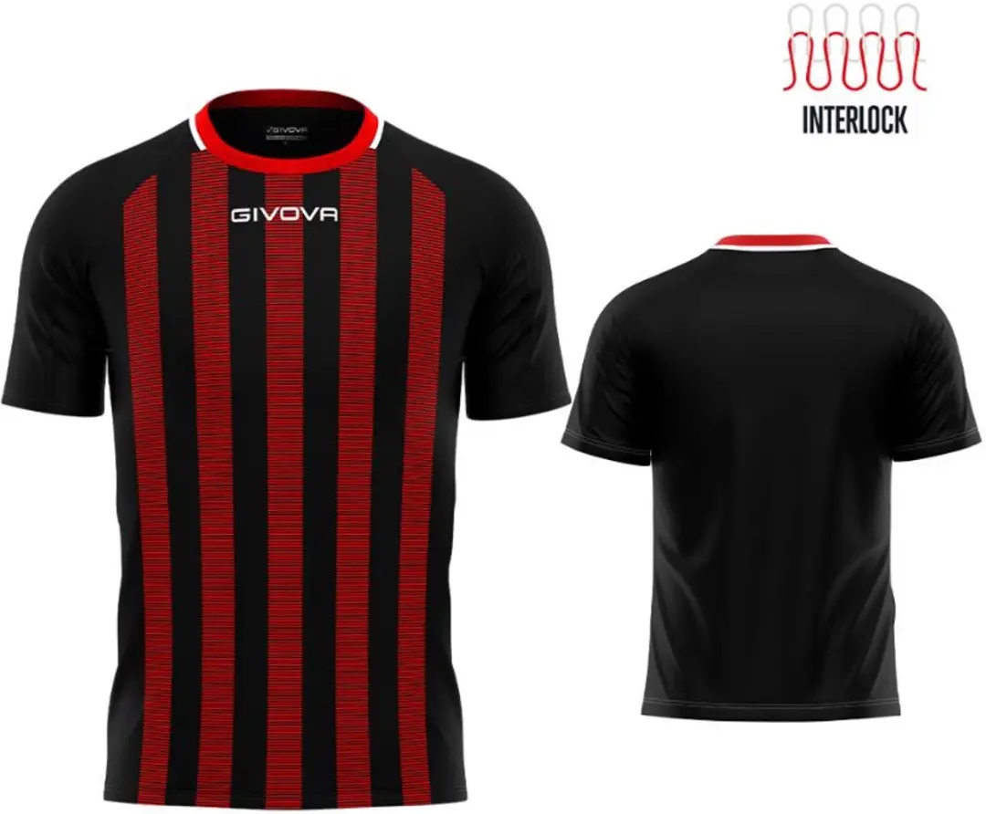 Sportshirt Givova Rugby Zwart-rood - XXS - afbeelding 3 van 3