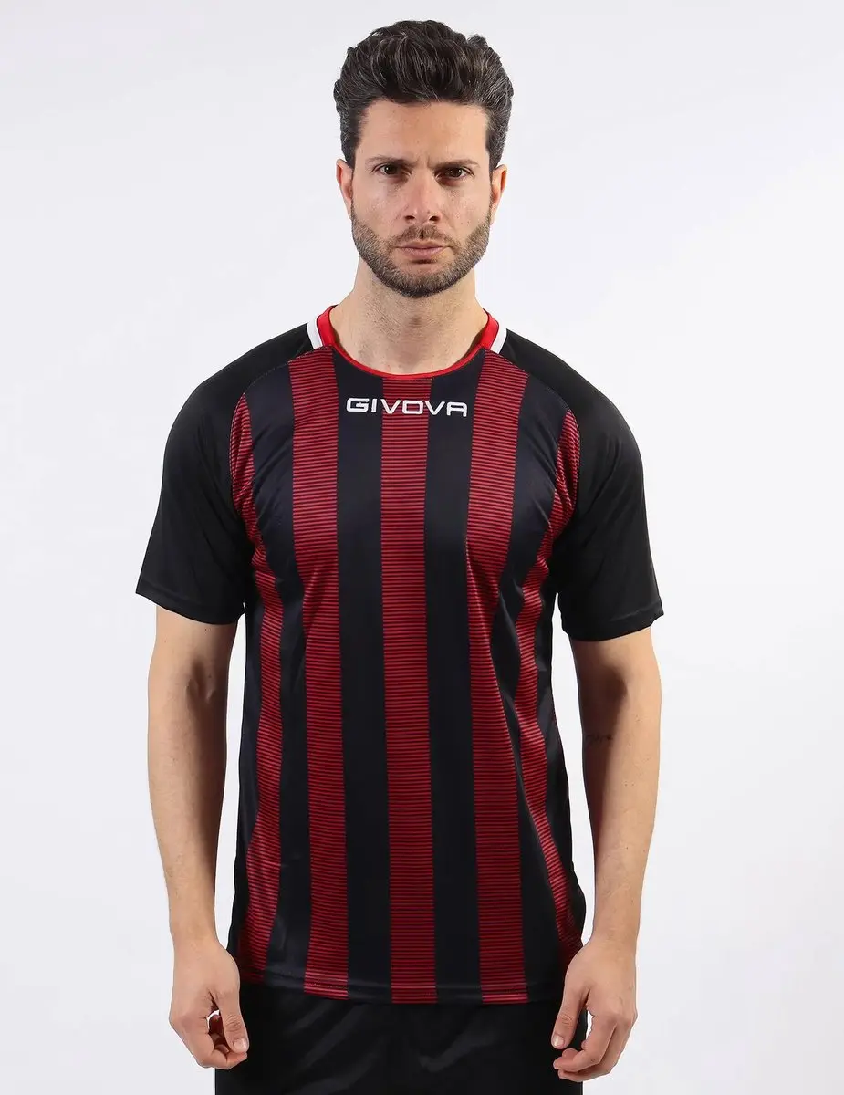 Sportshirt Givova Rugby Zwart-rood - XXS - afbeelding 2 van 3