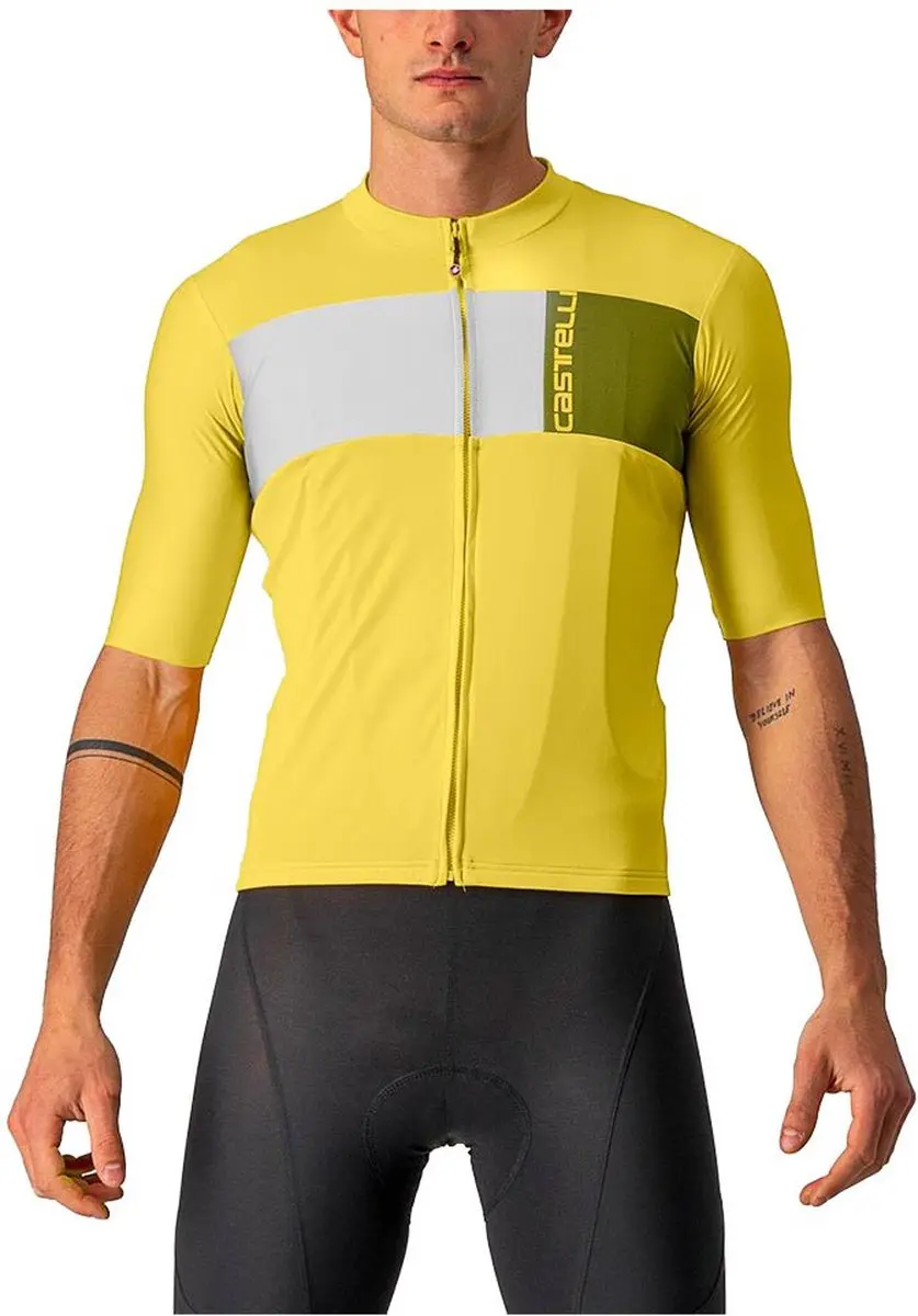 Castelli Prologo 7 Korte Mouw Wielertrui Geel M Man