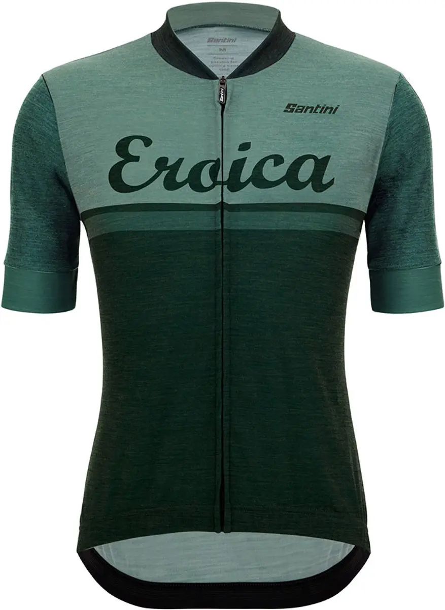 Santini Eroica Valle Korte Mouw Wielertrui Groen S Man