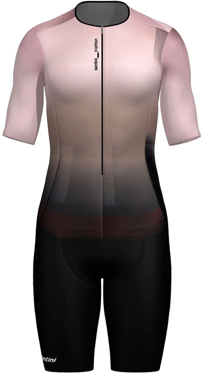 Santini Viper Korte Mouw Triatlonpak Roze XS Vrouw
