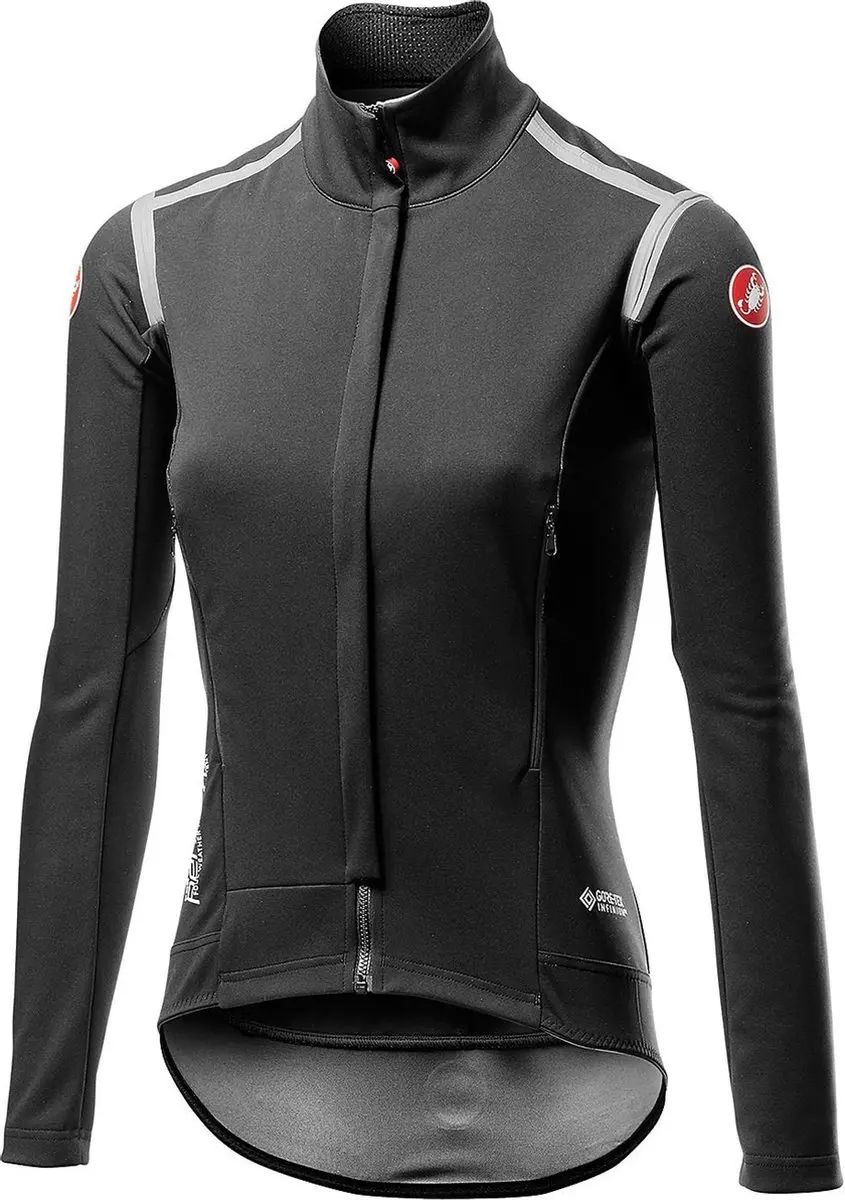 Castelli Fietsjack lange mouwen Rain Or Shine voor Dames Zwart / CA Perfetto Ros