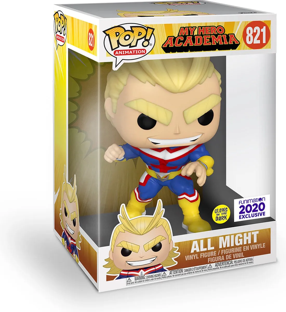Funko Pop! My Hero Academia All Might 10 Inch Glow-in-the-Dark - afbeelding 6 van 6