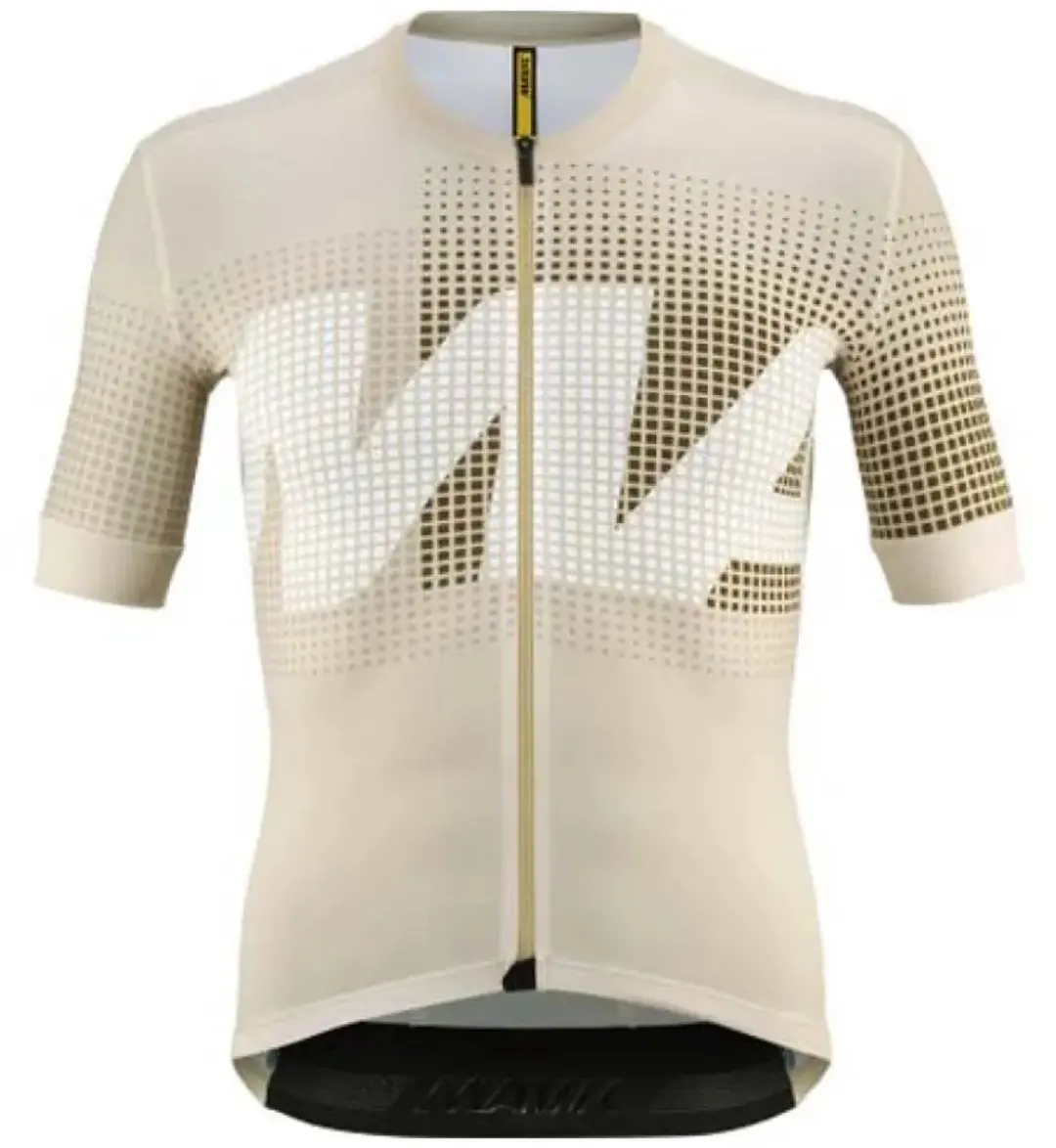 Mavic Aksium Graphic Korte Mouw Wielertrui Beige 2XL Man