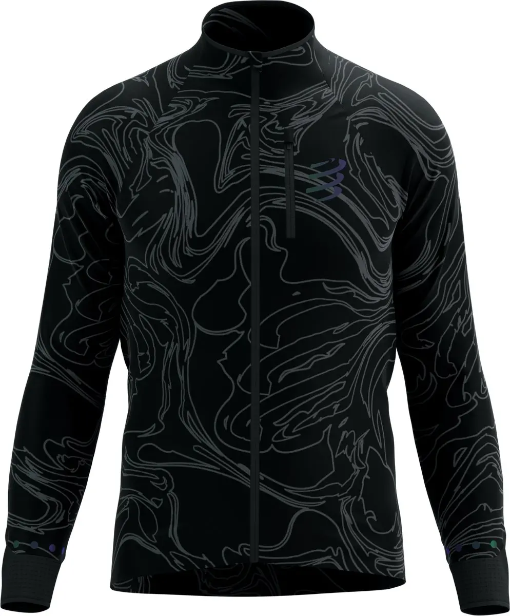 Compressport Hurricane Windproof Jacket M - Black/Aurora - afbeelding 2 van 6
