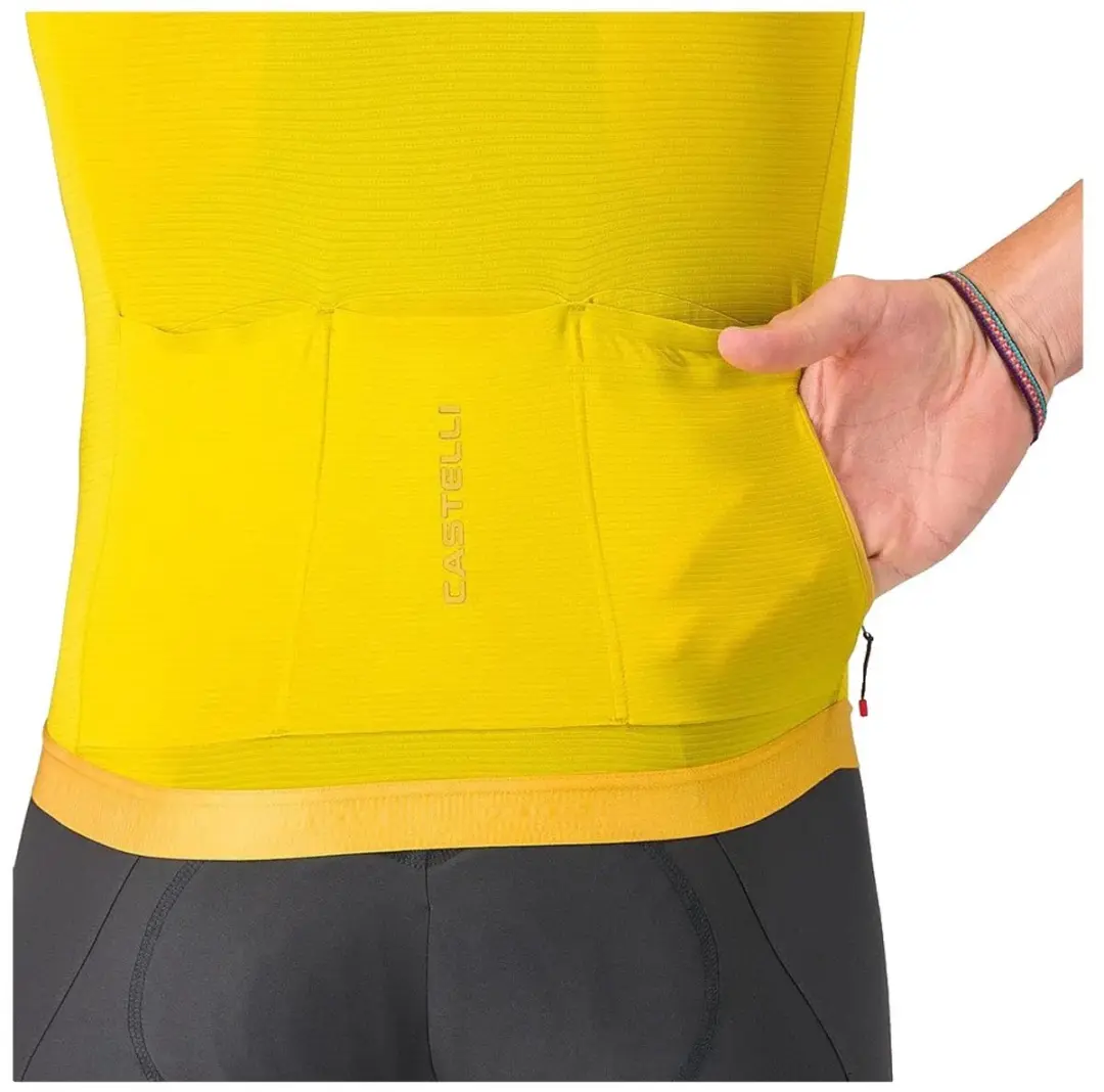 Castelli Espresso 2 Korte Mouw Wielertrui - Geel S