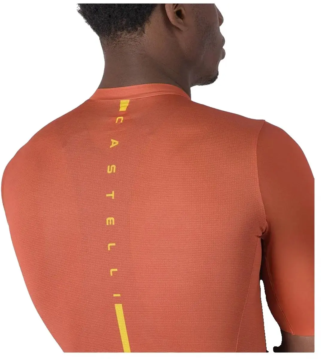 Castelli Drittone Logo Korte Mouw Wielertrui - S - Red Paprika/Mango/Mojito