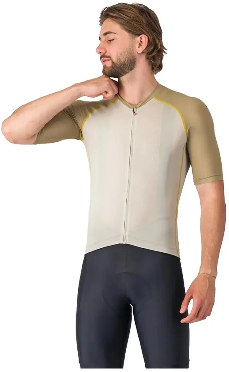 Castelli Unlimited Endurance 3 Korte Mouw Wielertrui Beige XL Man