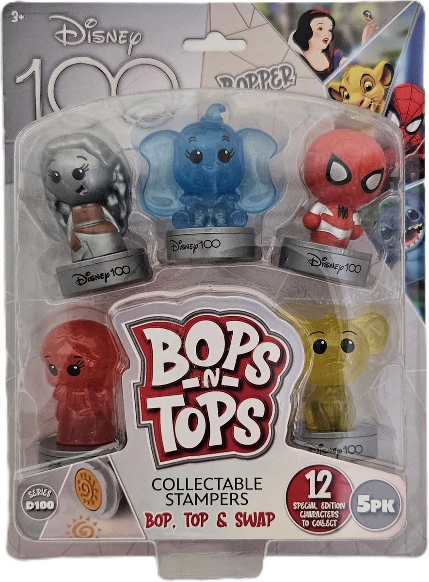 Disney Bops n Tops Verzamelbare Stempels - 5 Stuks - Multicolor
