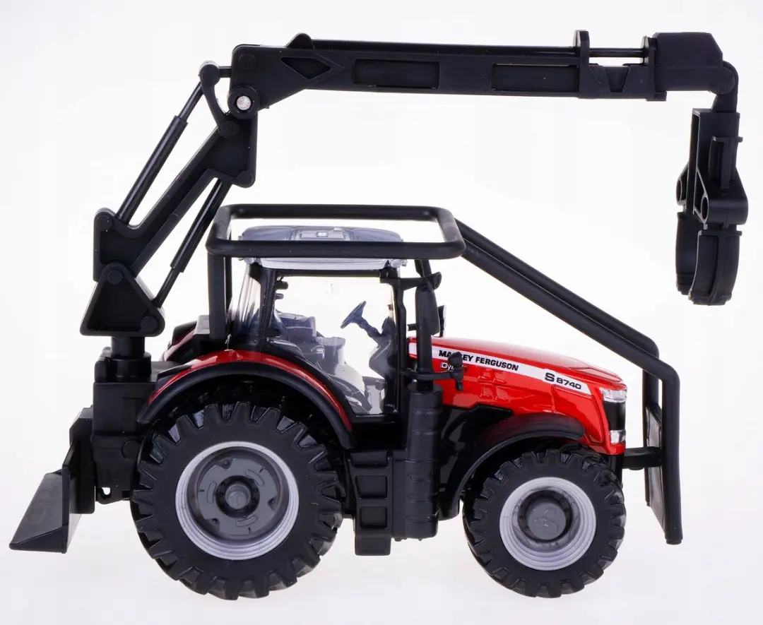 Bburago Massey Ferguson Traktor 87405 - Houtgrijper & Houtblokken - Zwart/Rood - afbeelding 4 van 5