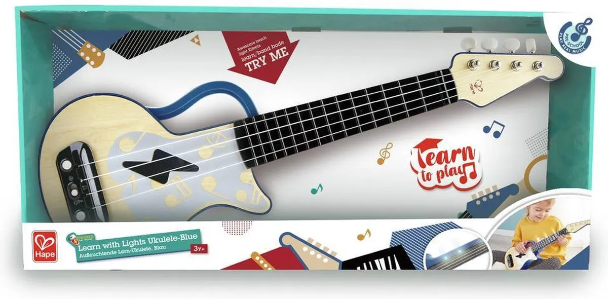 Hape Ukelele met Lichtjes - Blauw - afbeelding 8 van 8
