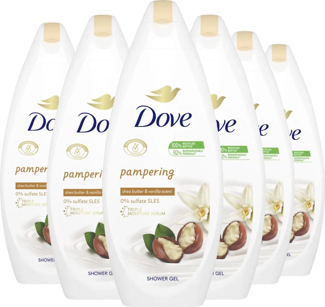 Dove Sheabutter & Vanille Douchegel - 6x250ml - afbeelding 2 van 6