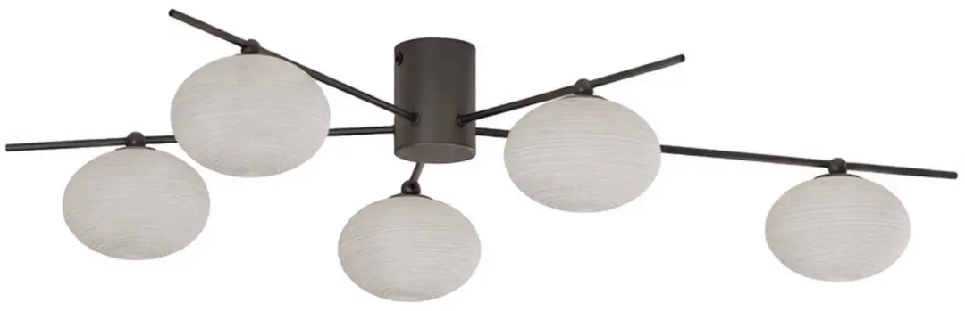 Lindby Plafondlamp 5-Lichts G9 - Zwart/Wit - afbeelding 2 van 6