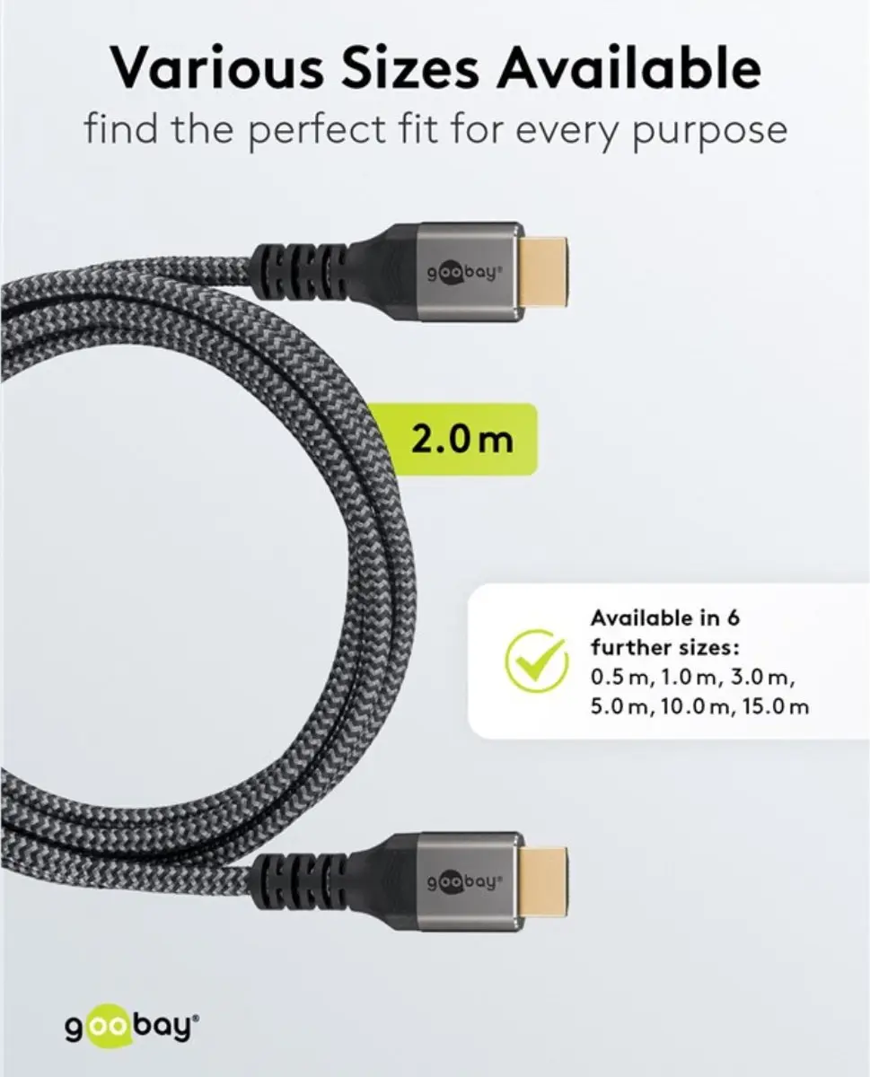 Goobay Premium HDMI-kabel 4K@60Hz 2m - Ethernet - Zwart
