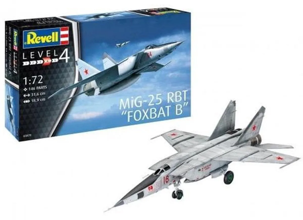 Revell MIG-25 RBT FOXBAT B Modelbouwpakket 1:72 - Grijs