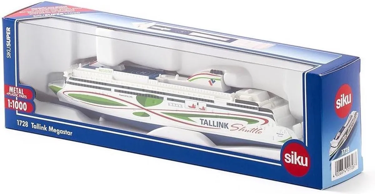 SIKU 1728 Tallink Megastar Veerboot - Metaal/Kunststof - Wit/Blauw/Groen