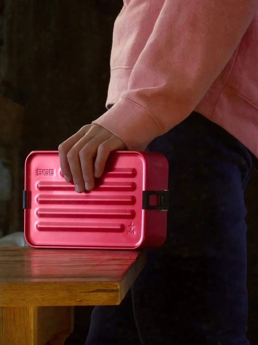 Sigg Metal Food Box Plus Large GO8698-10 Lunchbox - 1.4L - Rood - afbeelding 4 van 6