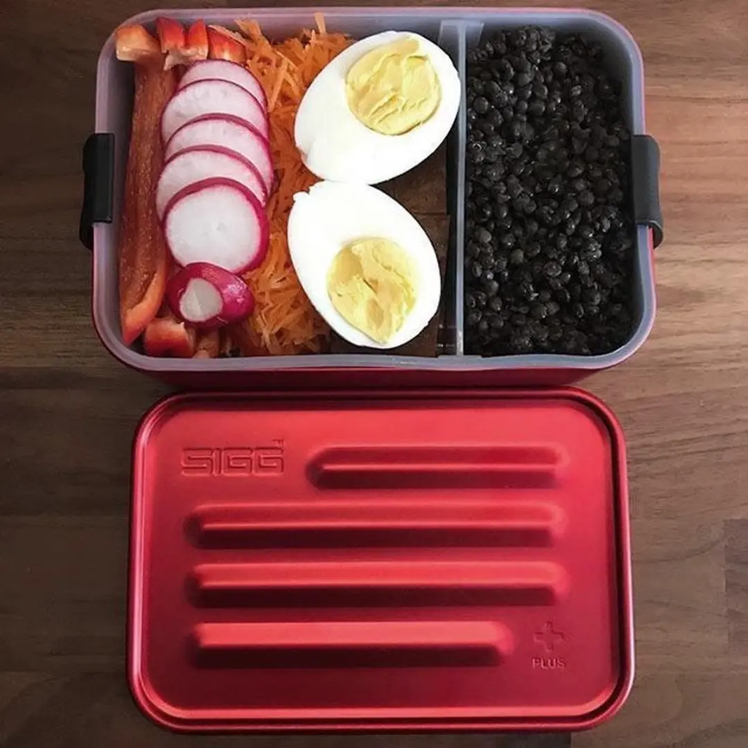 Sigg Metal Food Box Plus Large GO8698-10 Lunchbox - 1.4L - Rood - afbeelding 2 van 6