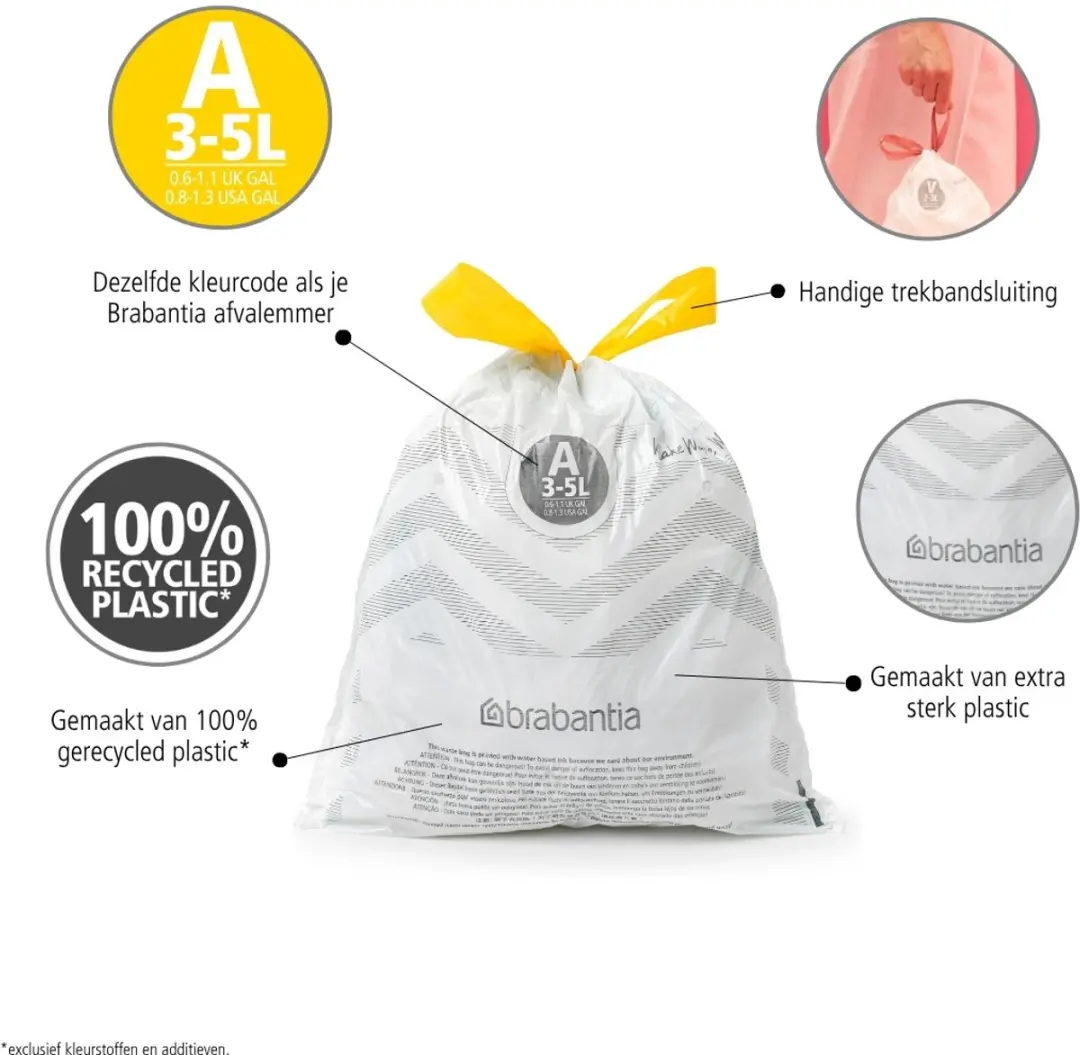 Brabantia PerfectFit Vuilniszakken 3L - 40 Stuks - afbeelding 5 van 6