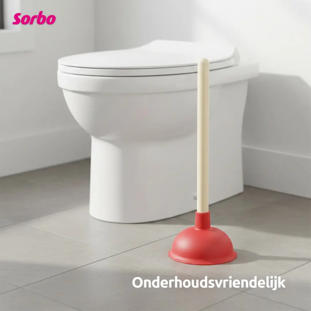 Sorbo Gootsteen Ontstopper - Rubberen Zuignap Houten Steel