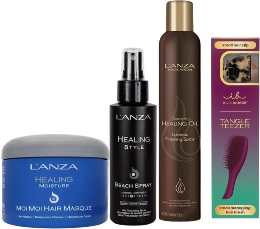 L'Anza Keratin Healing Oil Lustrous Finishing Spray 350ml & L'Anza Healing Style