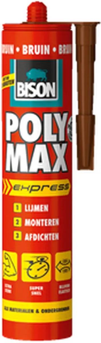 Bison Poly Max Express Montagelijm 425g - Bruin