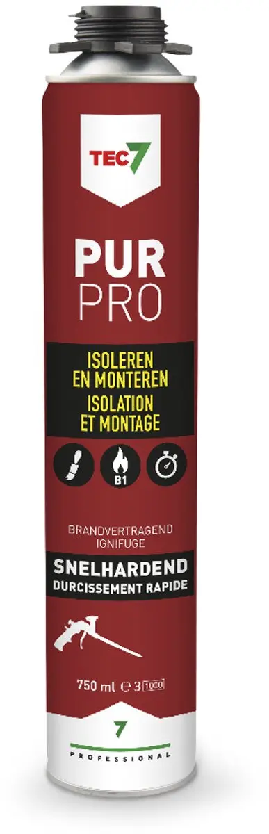 Tec7 Pur Pro Hoog-kwalitatief PU-schuimen 750ml