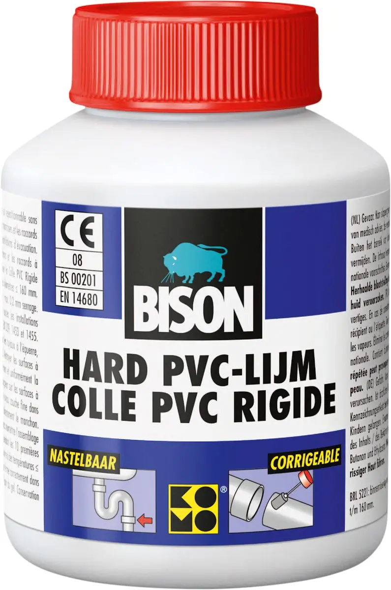 Bison Hard PVC-Lijm Flacon 100 ml, corrigeerbare, vloeibare THF-vrije hard PVC-l