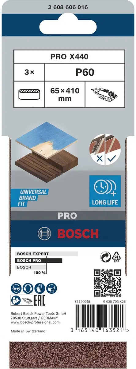 Bosch 3 Banden 65X410 Best Wood+Paint Schuurmachine - afbeelding 3 van 6