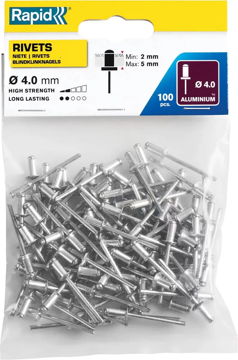 Rapid standaard blindklinknagel ø 4 x 8 mm 100 stuks