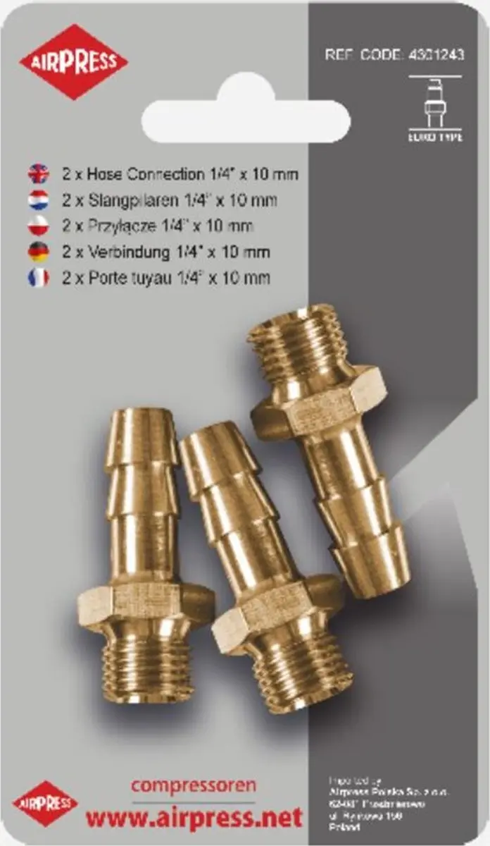 Slangpilaar 1/2 uitwendig met 12 mm slangtule orion
