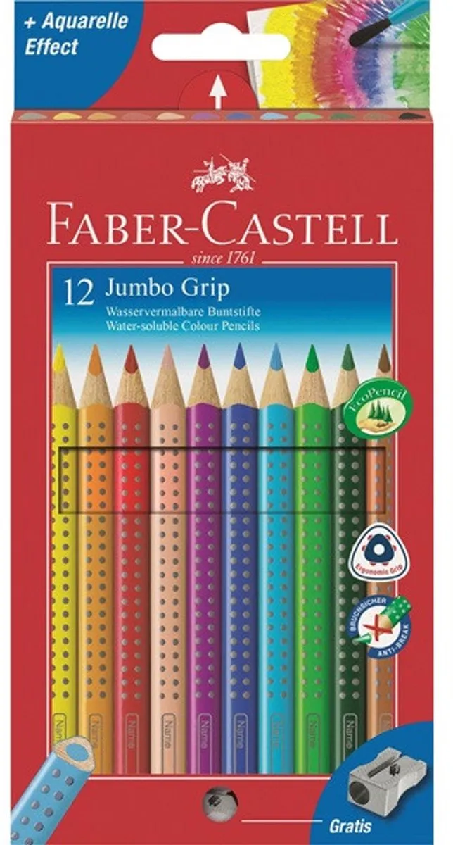 Faber-Castell Jumbo Grip Kleurpotloden 12 Stuks - afbeelding 6 van 6