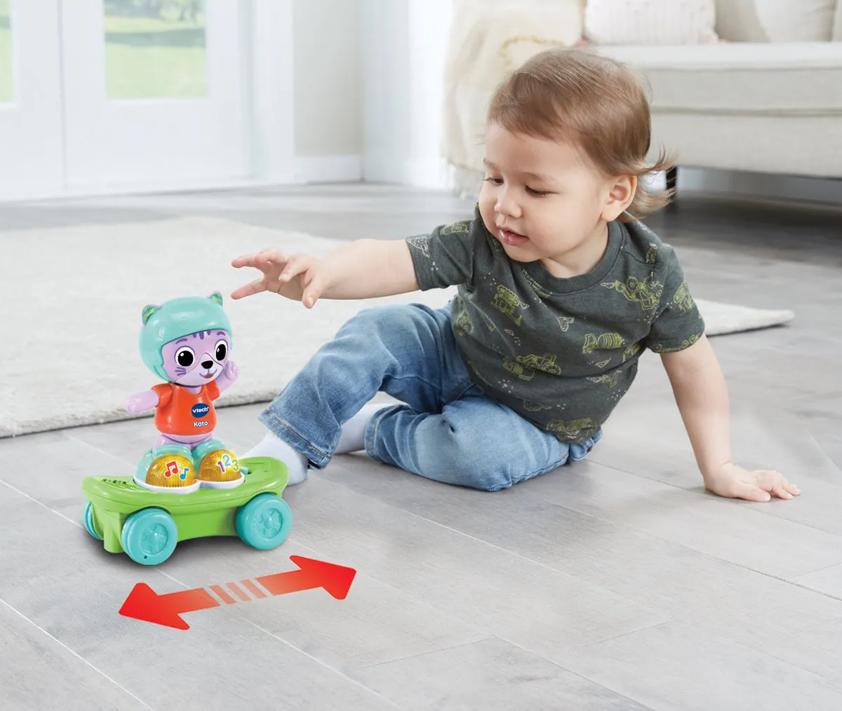 VTech Dierenvriendjes Kato Skateboard Kat - Educatief Speelgoed 3830871 - Multicolor