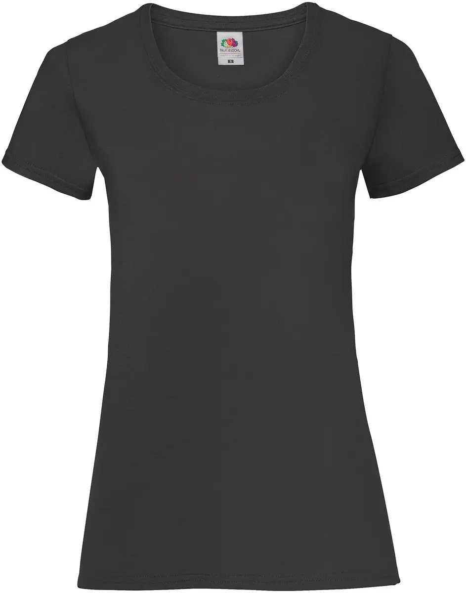 T-shirt Fruit Of The Loom Valueweight Dames Zwart