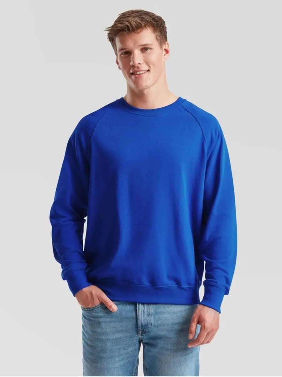 Fruit Of The Loom lichtgewicht Raglan sweatsweatshirt zwart
