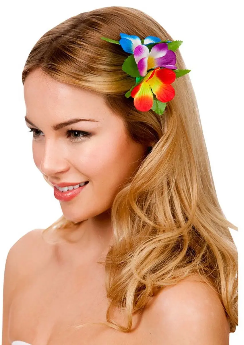 Haarclip hawaii bloem multi