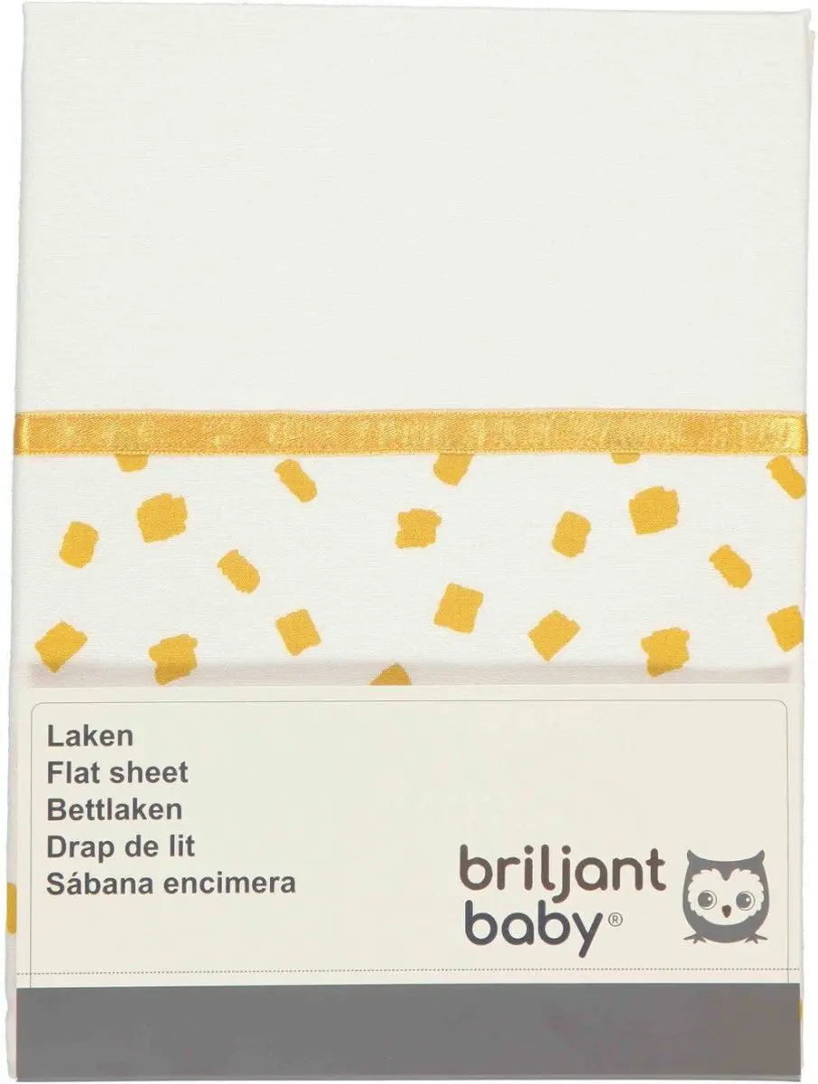 Briljant Baby Wieg Laken Flocks Geel 75x100 - afbeelding 2 van 2