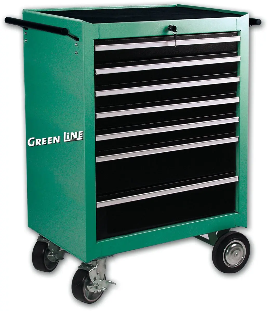 Brüder Mannesmann 28270 Gereedschapwagen - 7 Lades - Groen