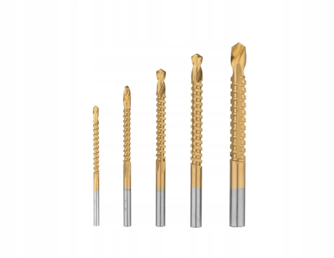 5x HSS Frees Houtboren Set Titanium 3-8mm