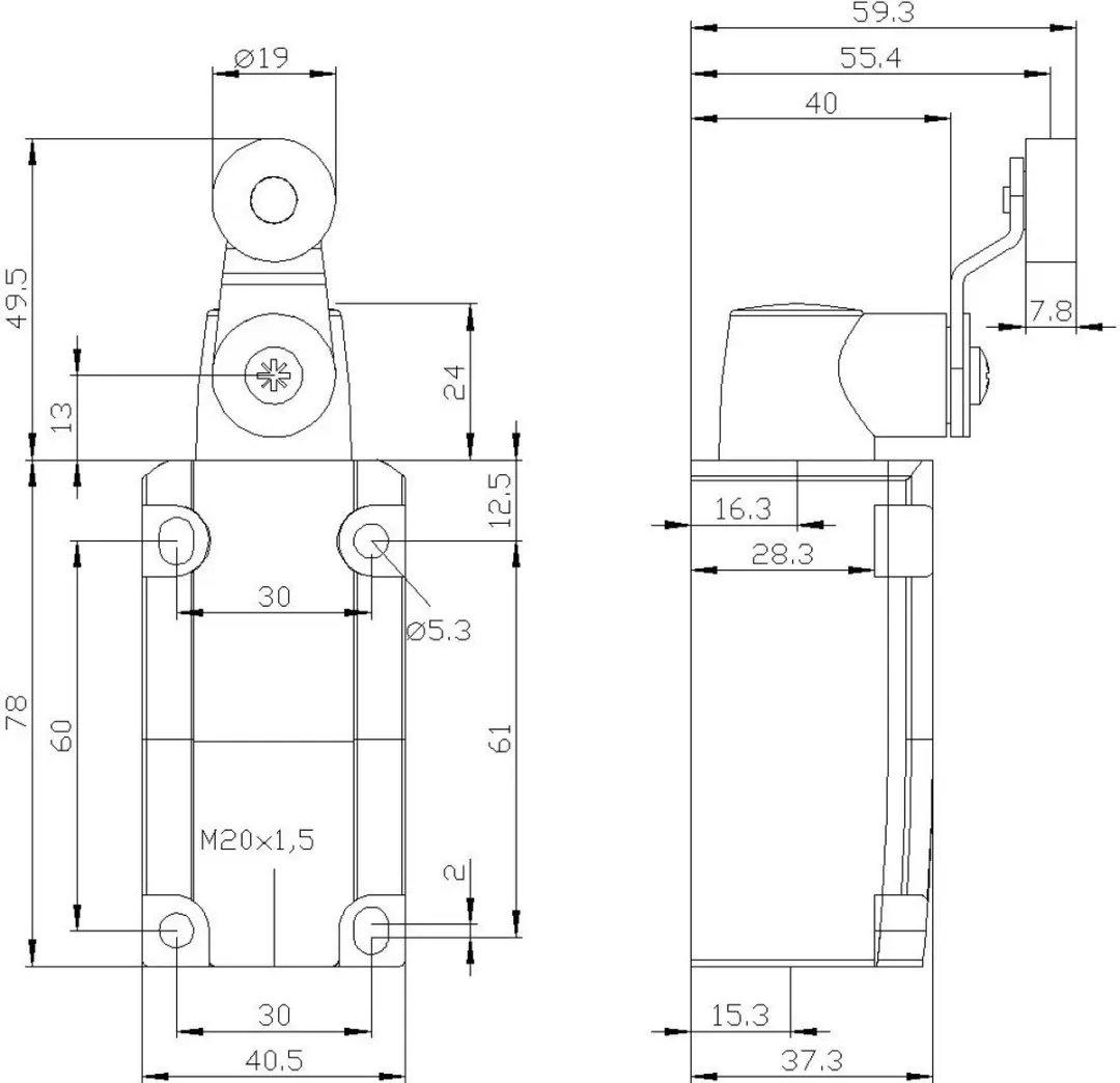 Siemens 3SE51120CH02 Positieschakelaar 6A - Zwenkbare hendel