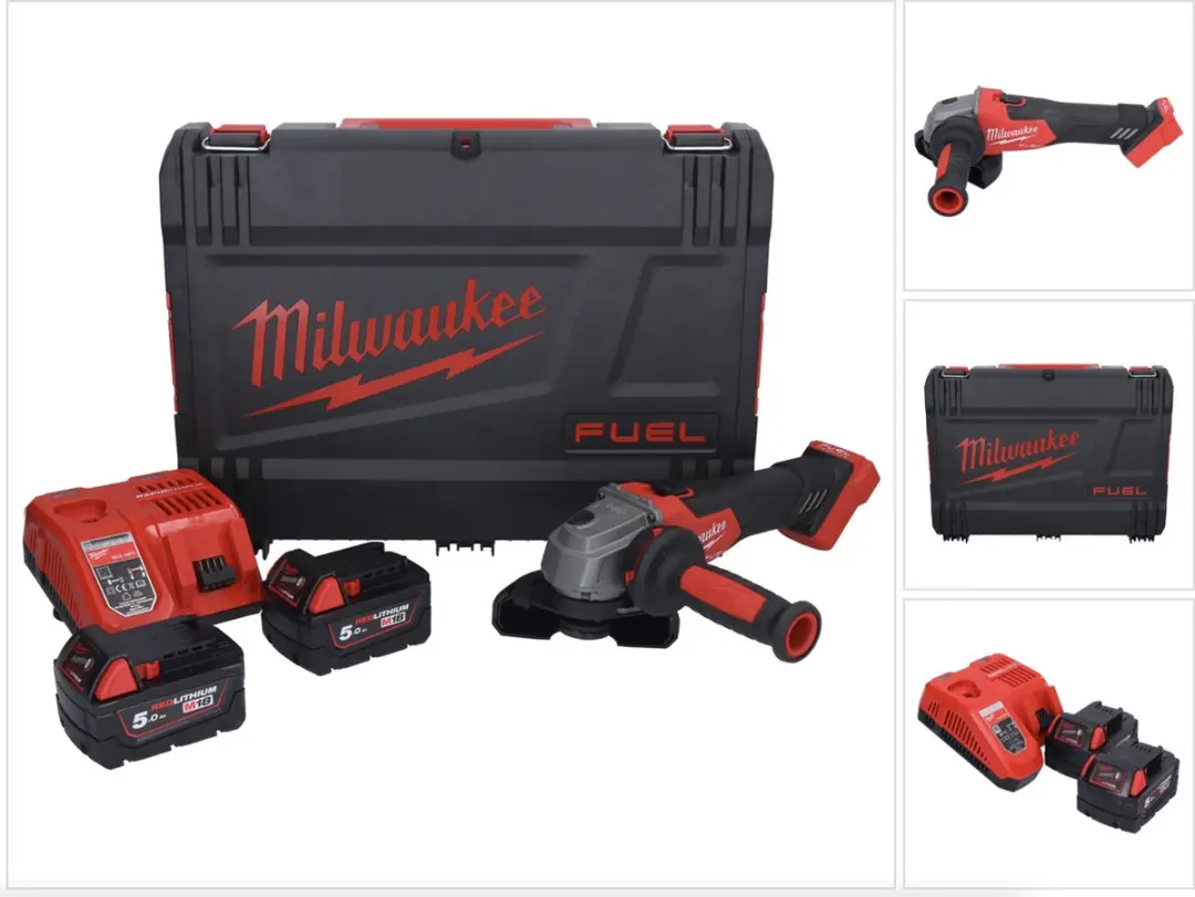 Milwaukee M18 FSAG115X-502X accu-haakse slijper 18 V 115 mm borstelloos + 2x acc