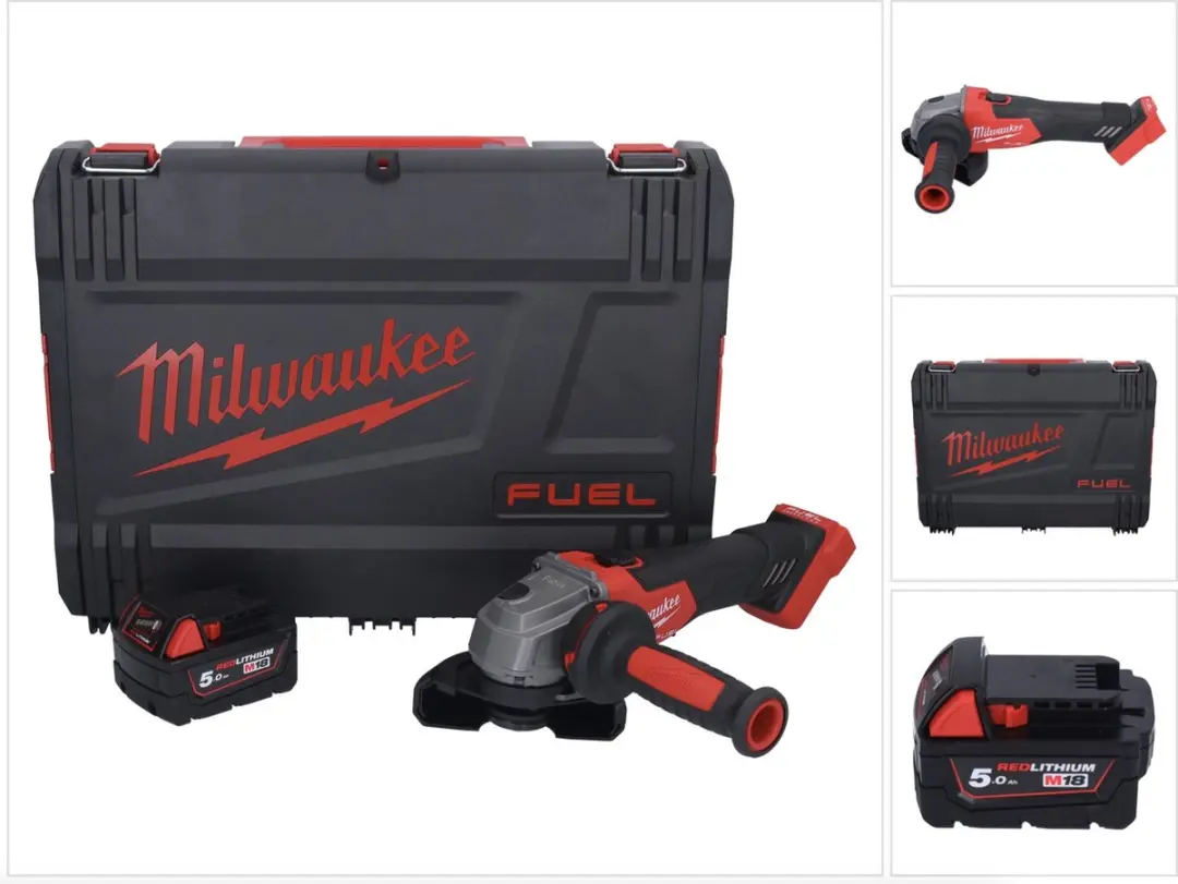 Milwaukee M18 FSAG115X-501X accu-haakse slijper 18 V 115 mm borstelloos + 1x acc