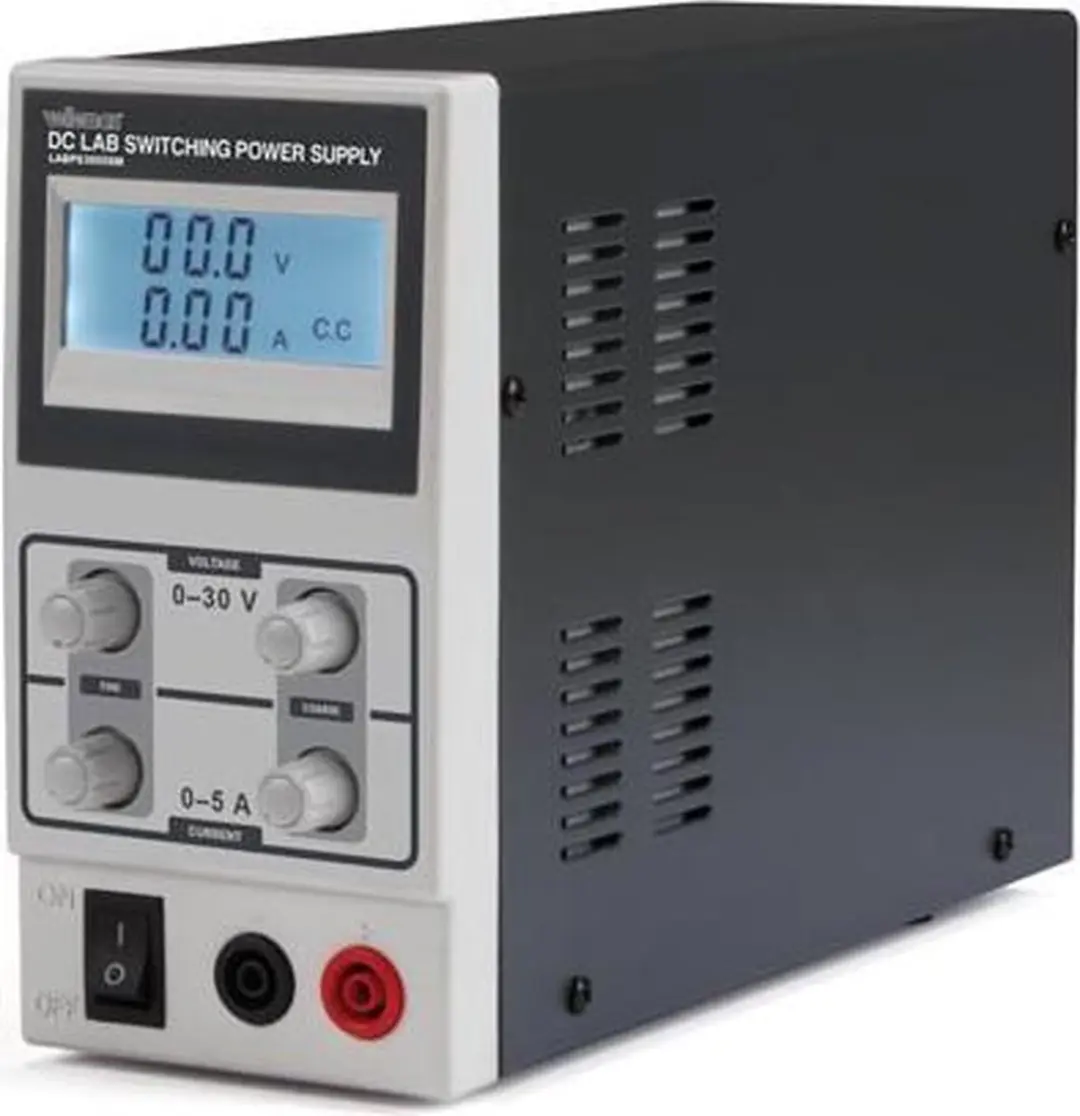 Velleman Laboratoriumvoeding, schakelend, regelbaar, 0-30 VDC/0-5 A, stroombegre