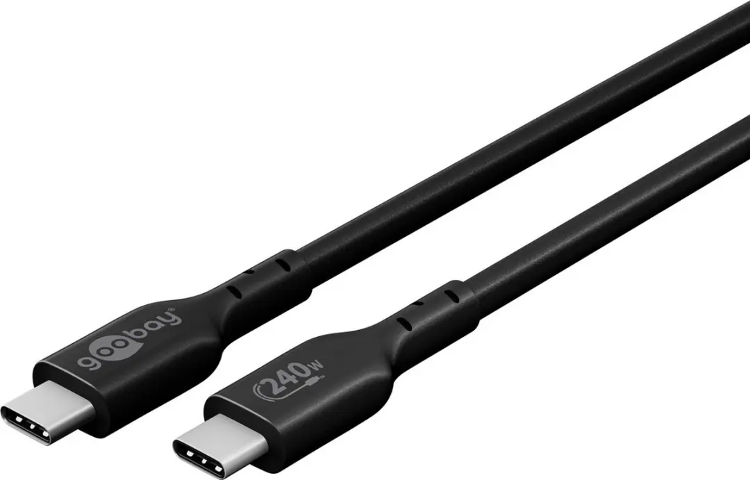 Goobay USB-C 2.0 Kabel 240W 5A 1m - Zwart - afbeelding 4 van 4