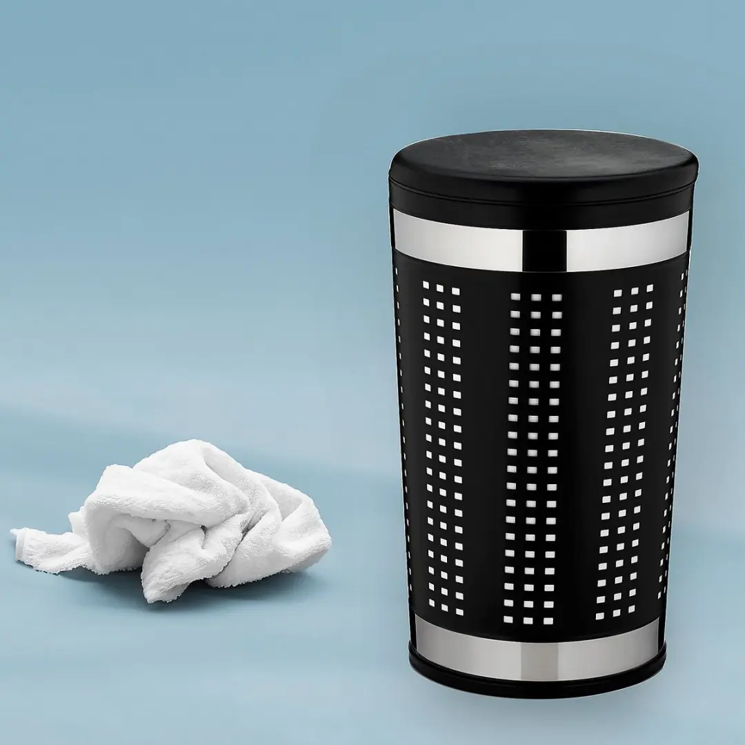 Kela Wasmand met Zitdeksel KE-14218187 - 84 liter - Zwart - afbeelding 4 van 6