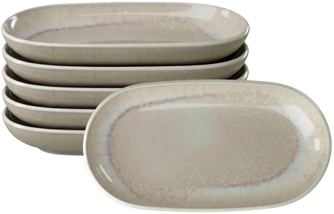 Servierplatten Perlemor Sand 23 x 12,4 cm Set van 6