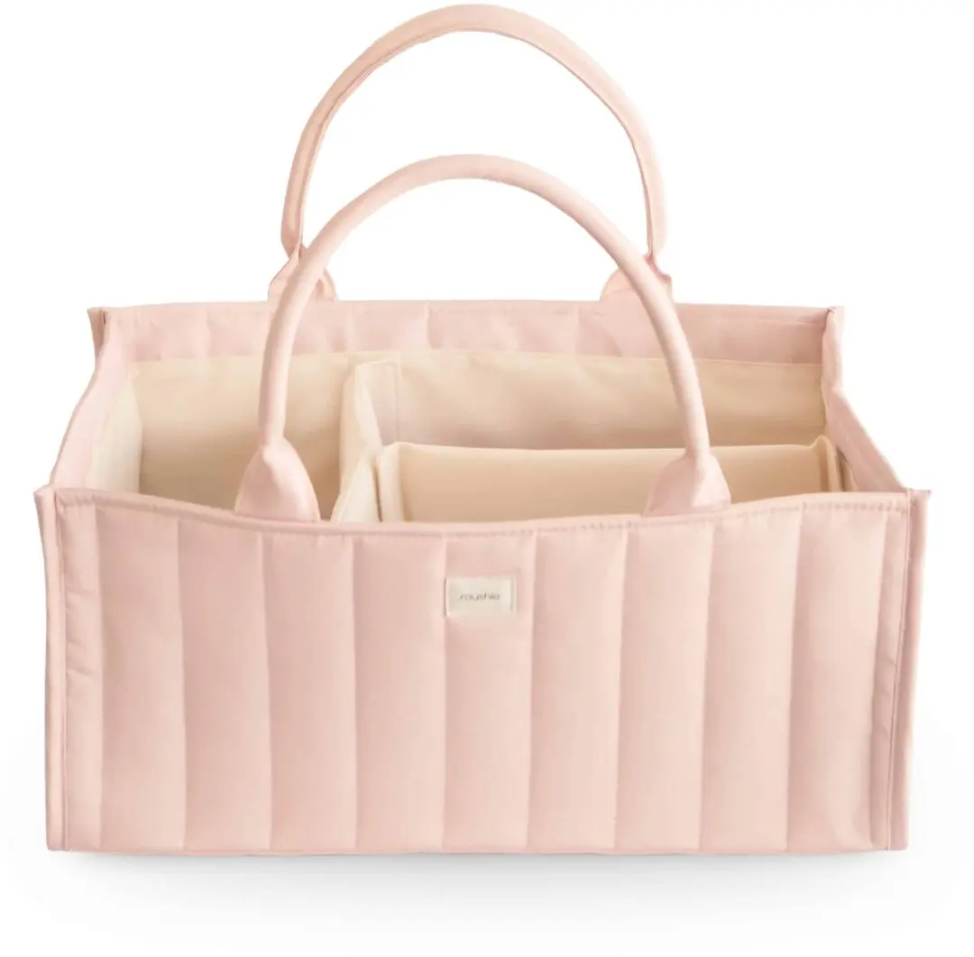 Mushie Diaper Caddy Draagbare Luier Organizer Blush