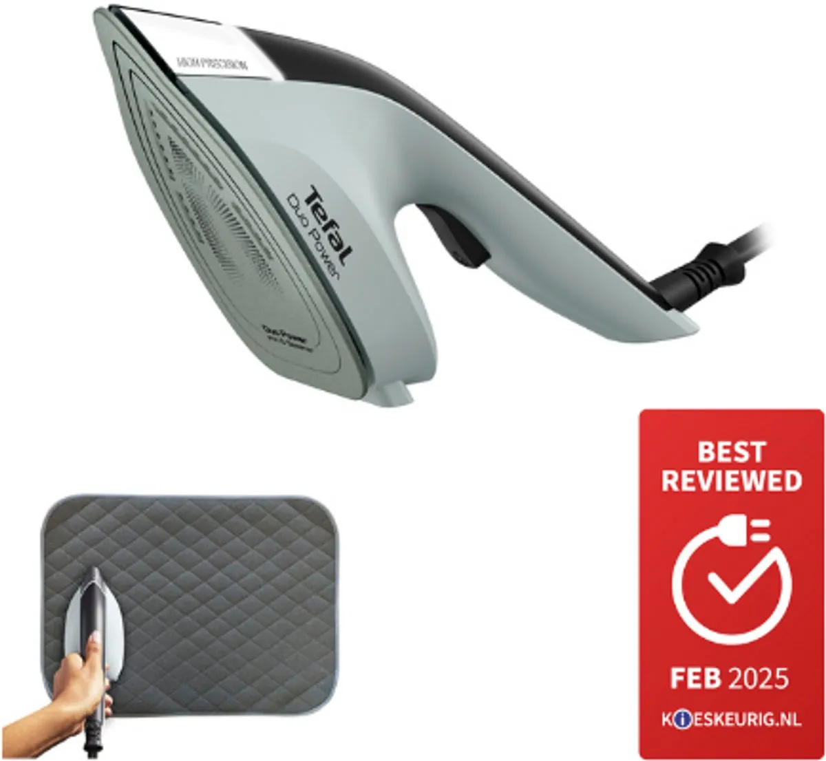 Tefal Duo Power JF4031 Stoomstrijkijzer 1700W - Groen/Wit